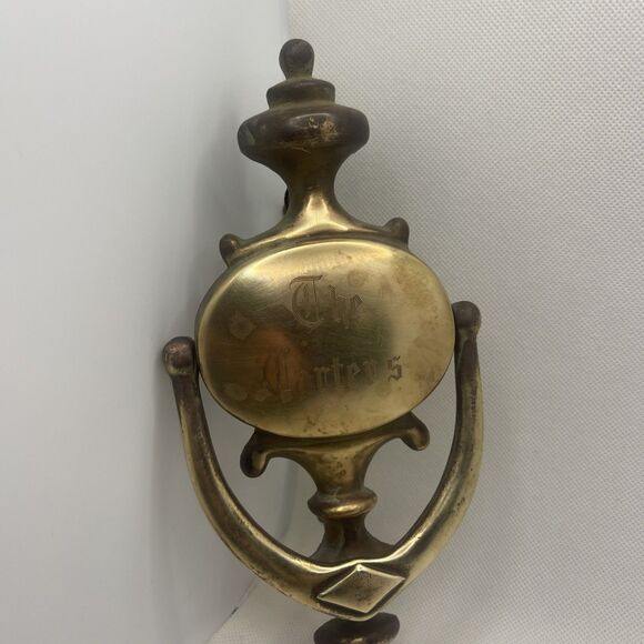 Brass Door Knocker Rustic 9 inch long Vintage Architectural Salvage / Carter’s - Picture 3 of 9